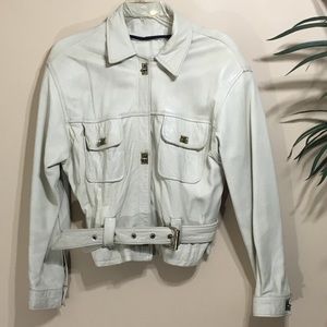 Vintage Off-white Leather Jacket